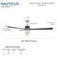 Minka-Aire Nauticus 65" Smart Indoor/Outdoor Ceiling Fan with Distressed Koa Blades in Brushed Nickel Wet, , large