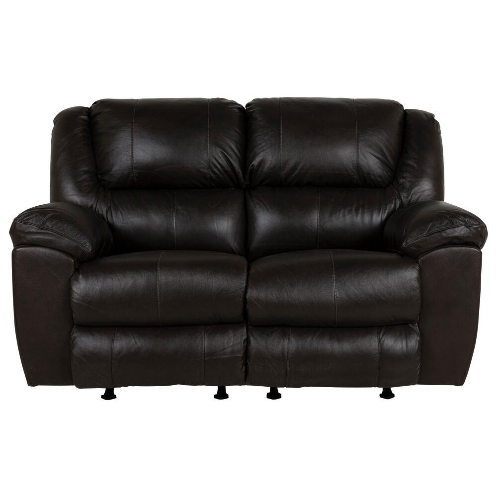 Catnapper Transformer II Leather Rocking Reclining Manual Loveseat in Chocolate, , large
