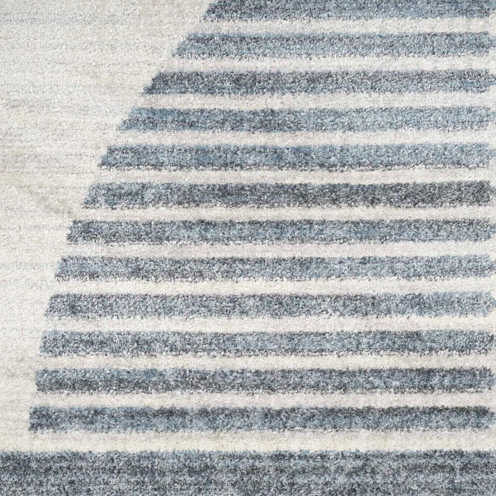Nourison Astra Machine Washable ASW03 6&#39;7&quot; x 9&#39; Ivory and Blue Area Rug, , large