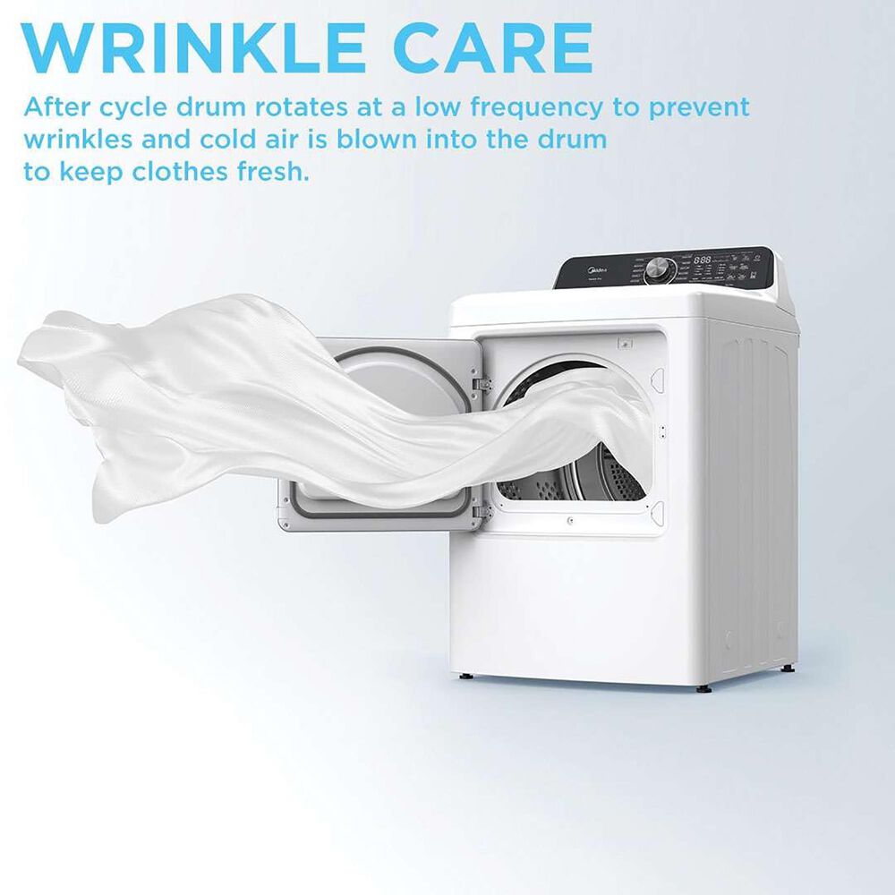 Midea 7.0 Cu. Ft. Smart Tumble Gas Dryer with Custom Cycles in White, , large