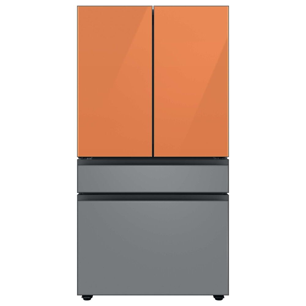 Samsung Bespoke 4-Door French Door Refrigerator Top Panel in Clementine Glass, , large