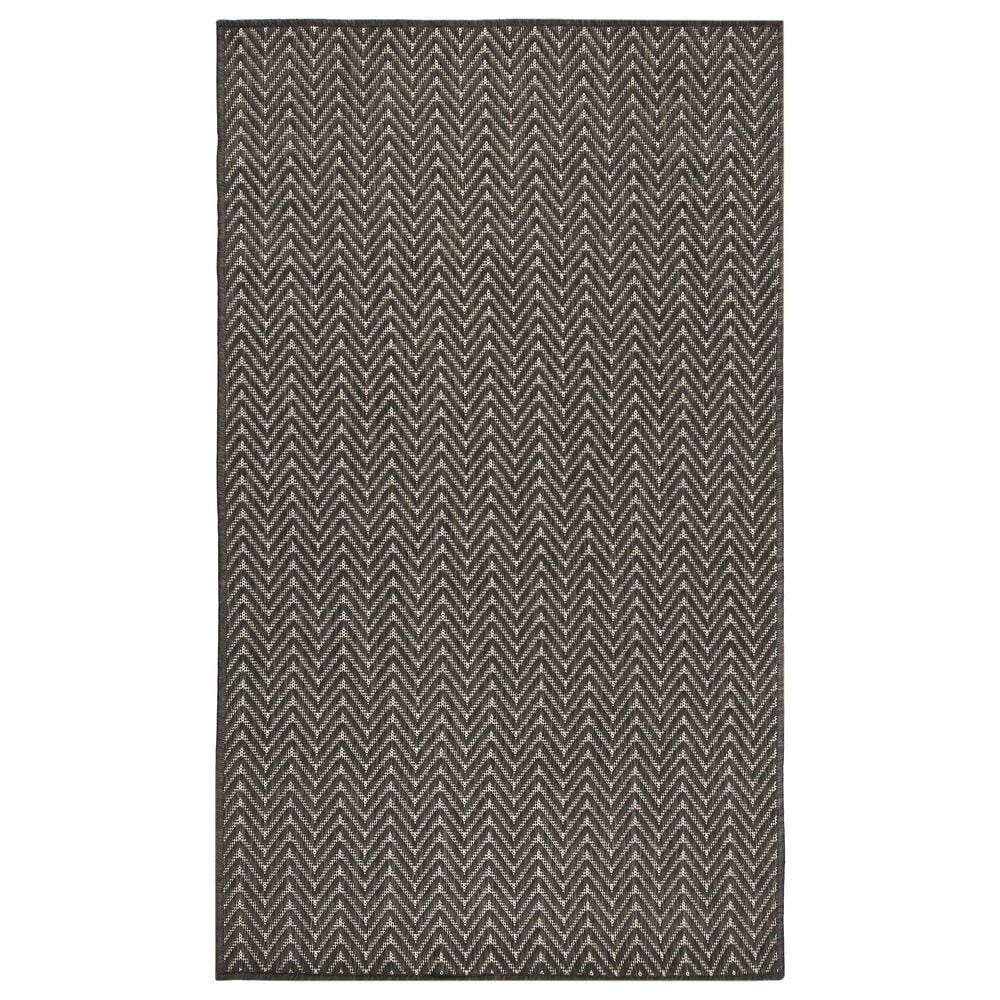 Nourison Horizon HOZ02 Charcoal 3" x 5" Indoor/Outdoor Area Rug, , large