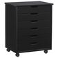 Linon Home Decor Cary 6-Drawer Wide Rolling Cart in Black, , large