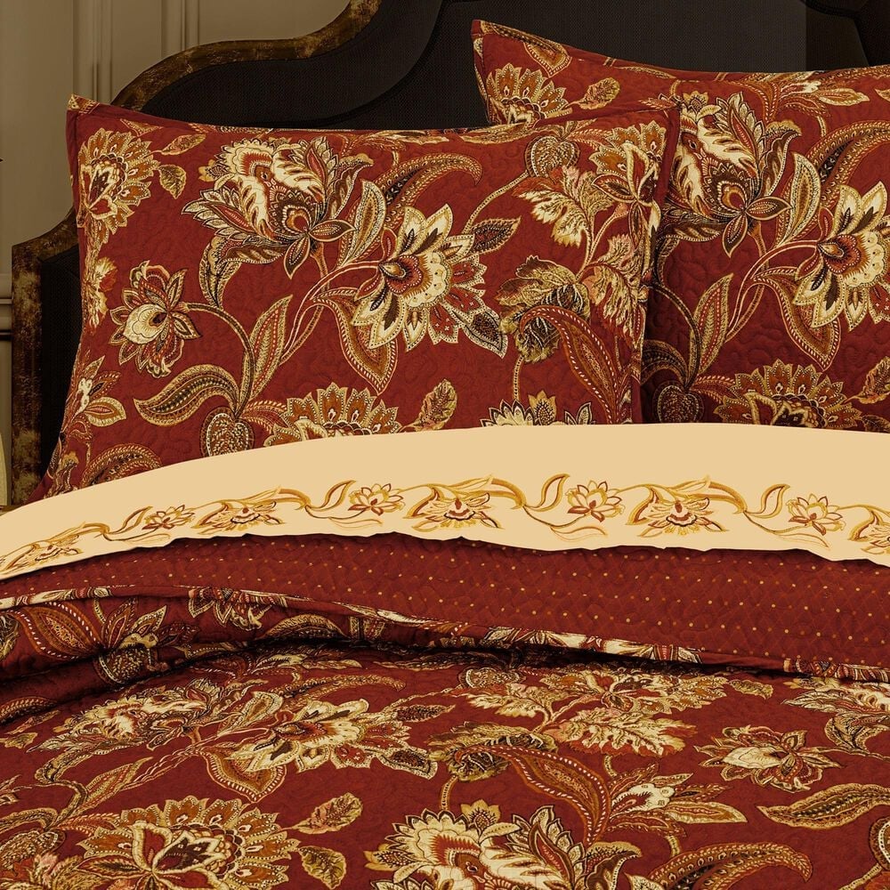 Royal Court Montecito 2-Piece Twin/Twin XL Quilt Set in Red, , large