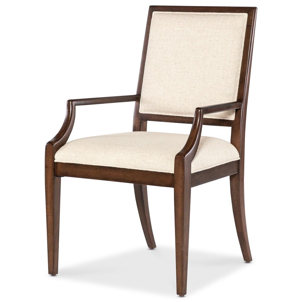 Hooker Furniture Archives Arm Chair with Curate Wheat Upholstered in Classic Walnut, , large