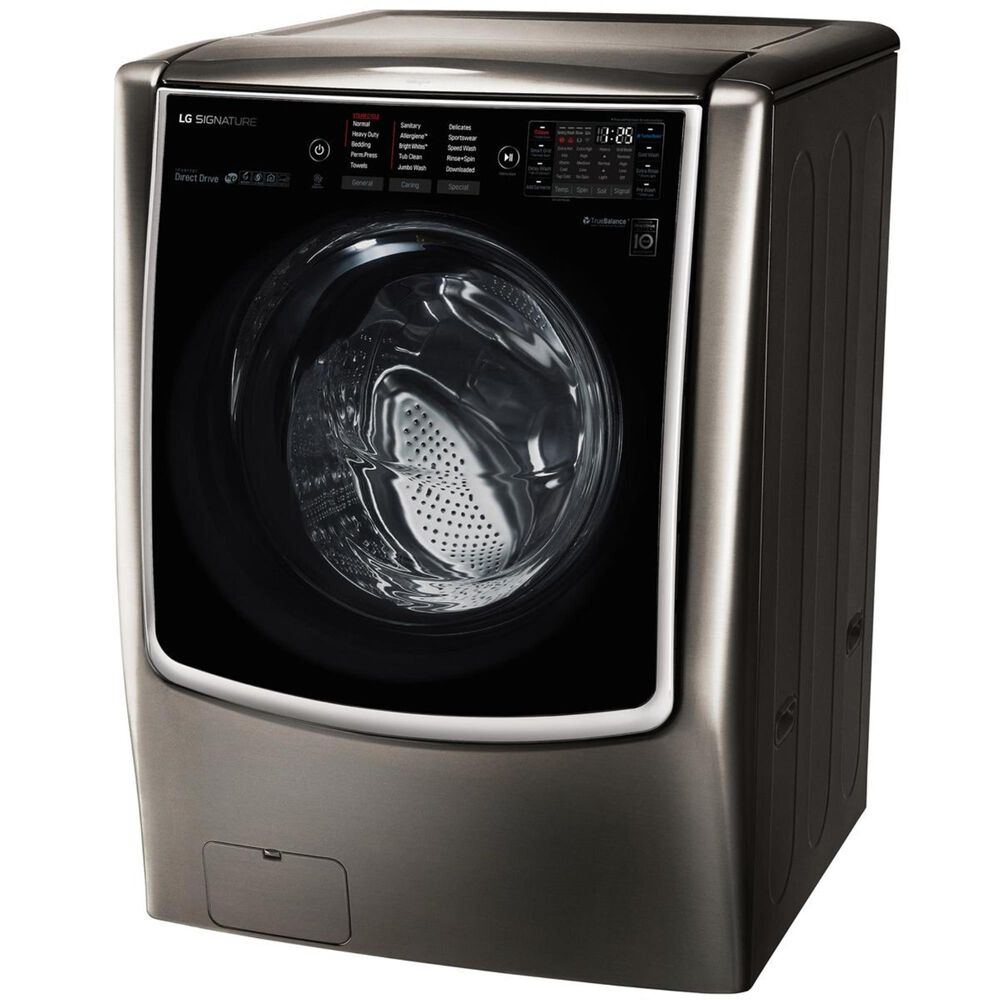 LG LG Signature 5.8 Cu. ft. Large Smart Wi-Fi Enabled Front Load Washer - Black