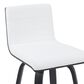 Armen Living Vienna Swivel Bar Height Stool with Snow White Upholstery in Black Brushed, , large
