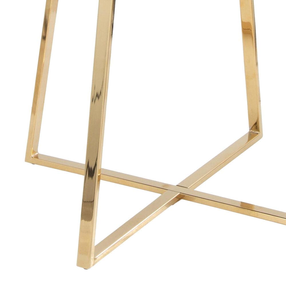 LumiSource Cosmo Round Dining Table in Gold and Black - Table Only, , large