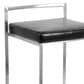 Lumisource Fuji Stackable Barstool with Black Faux Leather in Brushed Stainless Steel (Set of 2), , large