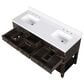 Lexora Home Norwalk 60" Double Bathroom Vanity in Brown Oak with White Cultured Marble Top and Rectangle Sink, , large