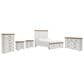 Ashley Savonport Queen Storage Bed with Dresser Chest and 2 Nightstands in White and Brown, , large
