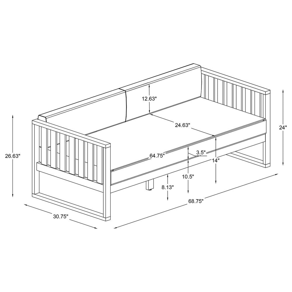 Linon Home Decor Dennehy Daybed in Acacia, , large