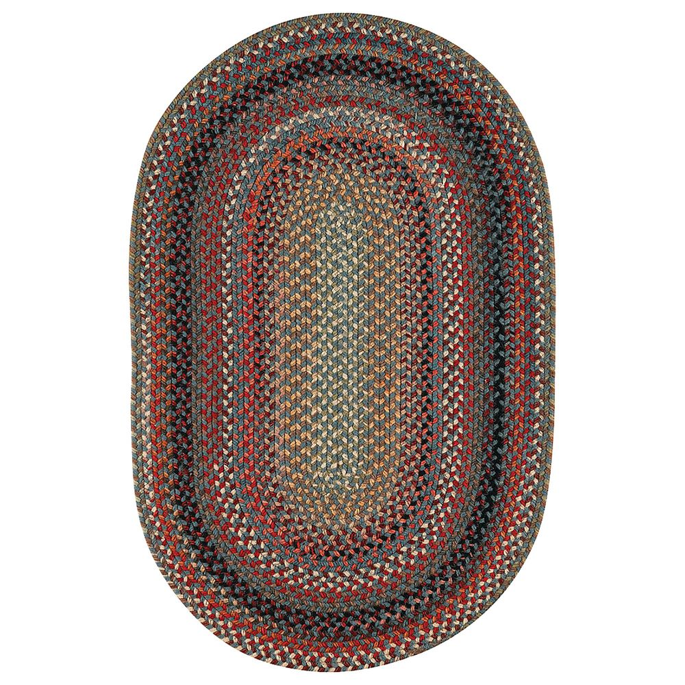 Capel Americana 0346-400 8" x 11" Oval Colony Blue Area Rug, , large