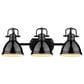 Golden Lighting Duncan 3-Light Bath Vanity in Matte Black and Glossy Black, , large