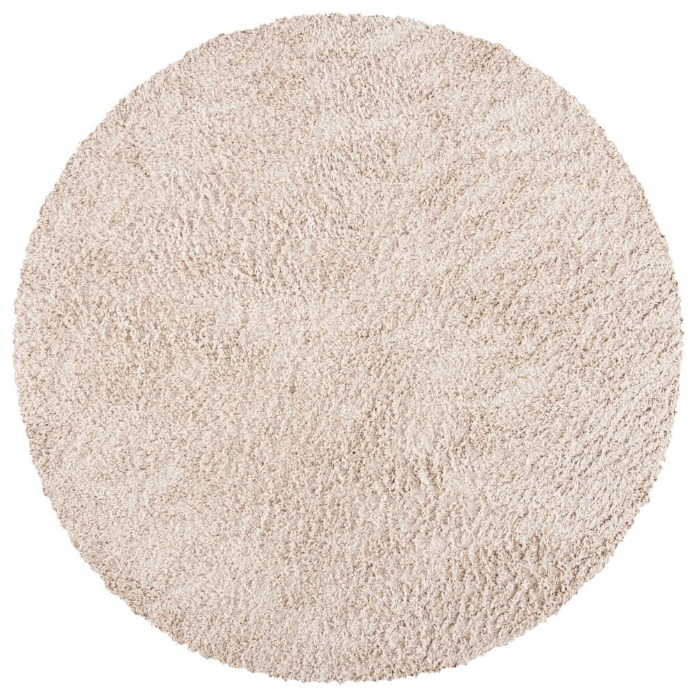 Safavieh August Shag AUG200D 6"7" Round Beige Area Rug, , large