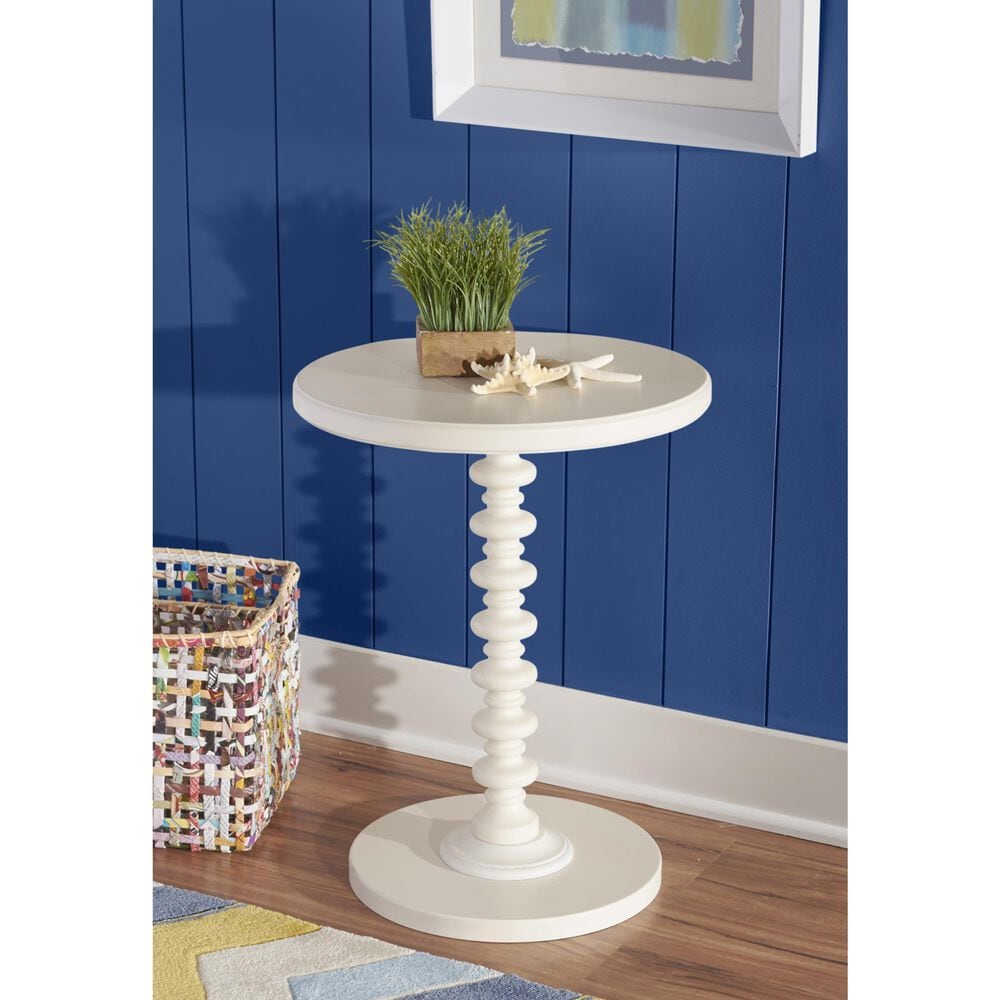 Linon Home Decor Aurora Round Side Table in White, , large