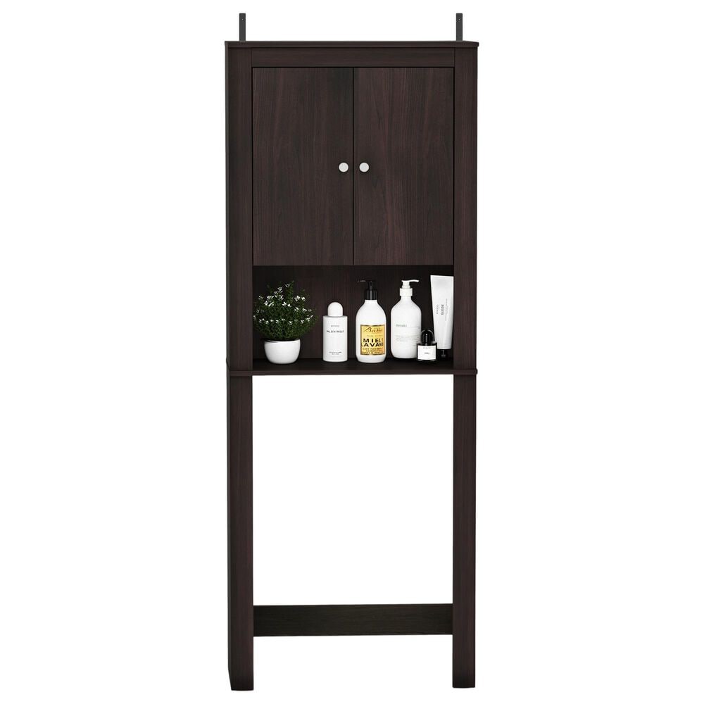 HOMLUX 63" Over the Toilet Storage Cabinet with Double Door and Reinforced Leg in Espresso, , large