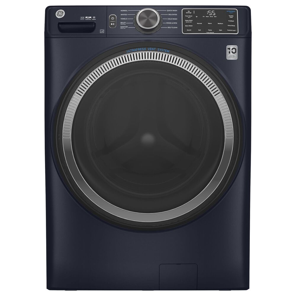 GE Appliances 4.8 Cu. Ft. Front Load Washer and 7.8 Cu. Ft. Electric Dryer Laundry Pair in Sapphire Blue, , large