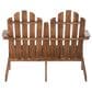 Linon Home Decor Adirondack Double Bench in Rich Acorn, , large