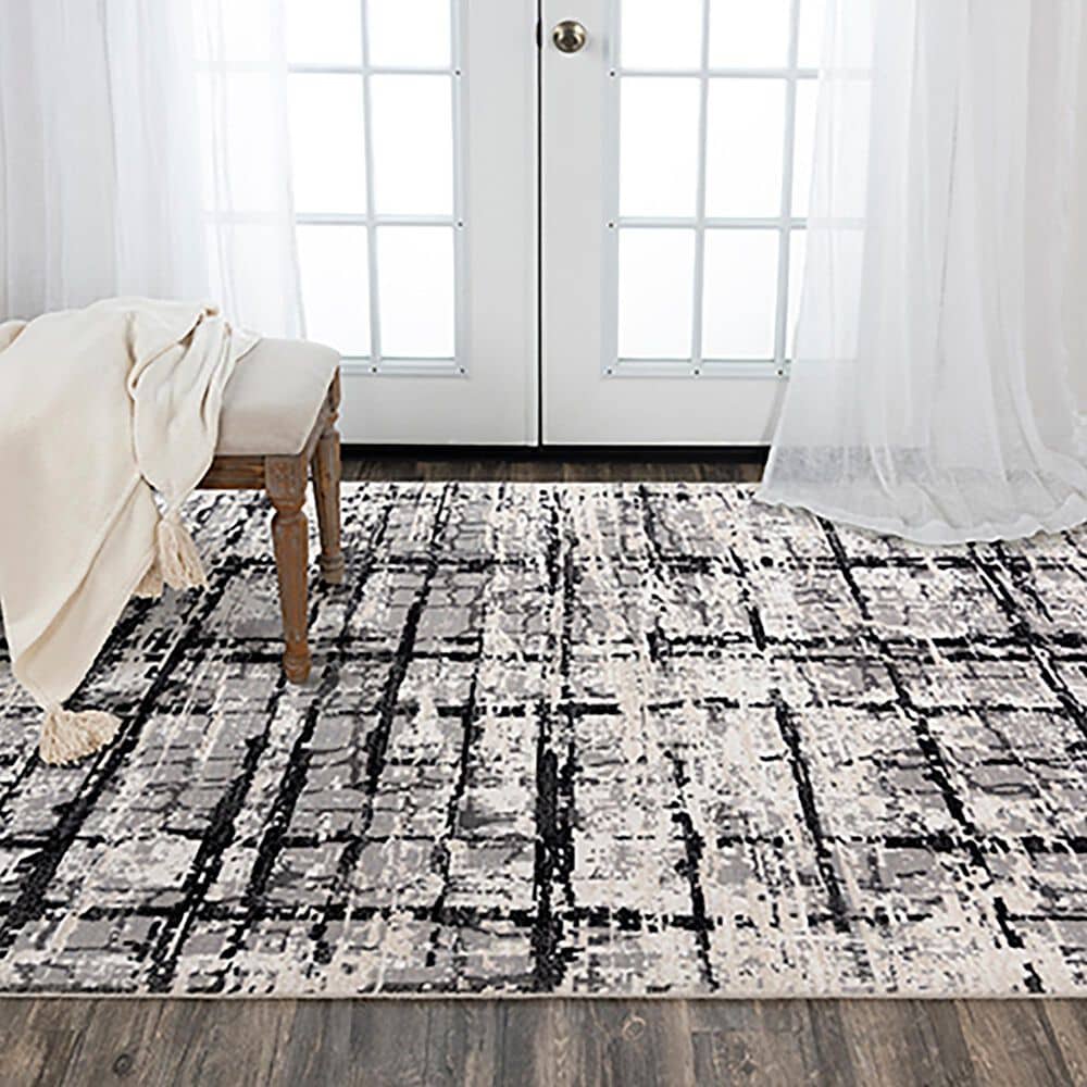 RIZZY Couture CUT117 10&#39; x 13&#39; Black and Ivory Area Rug, , large