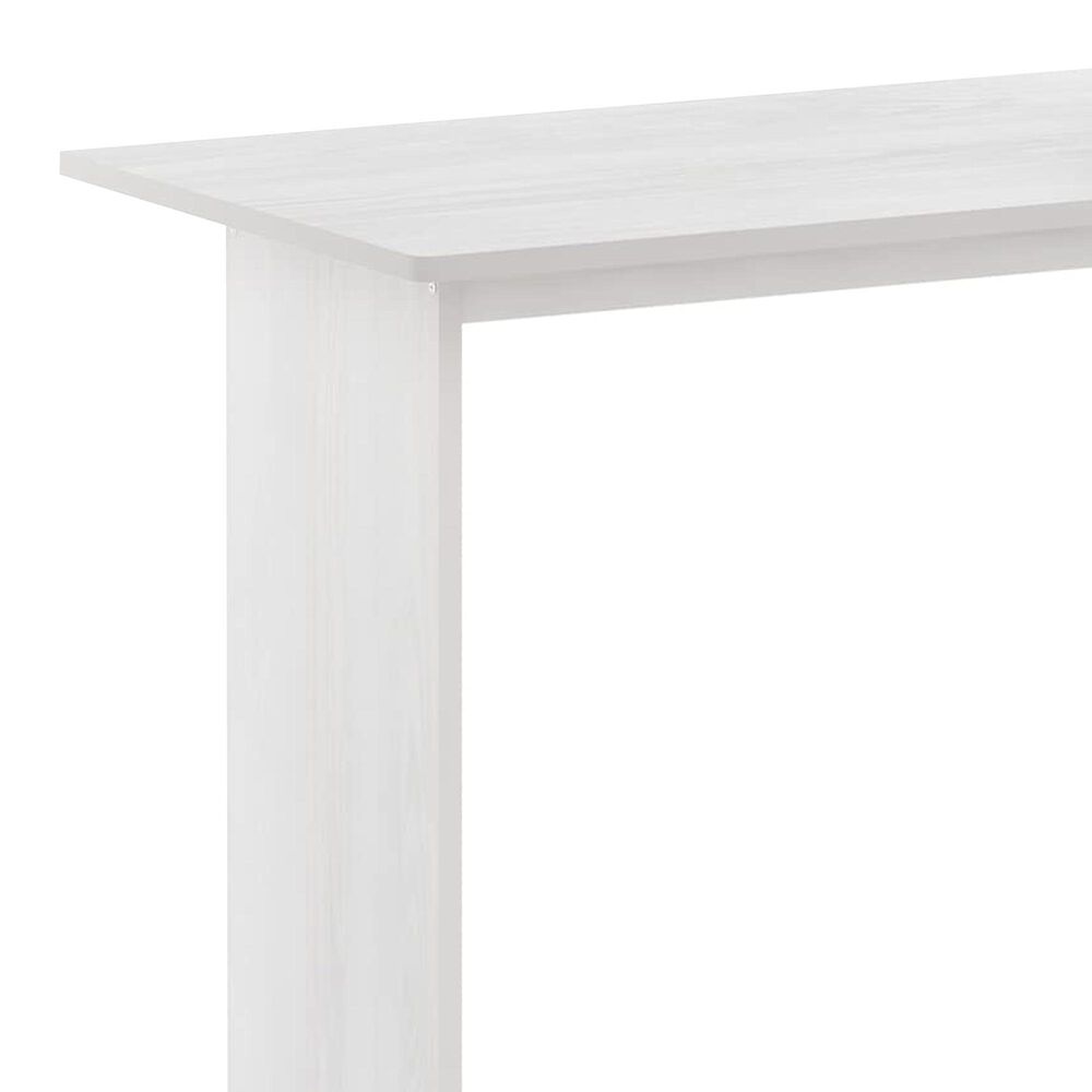 HOMLUX 40" Computer Desk with Open Side Shelves in White Oak and Stainless Steel, , large