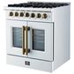 Forno Galiano 30" Freestanding French Door Dual Fuel Range in White, , large