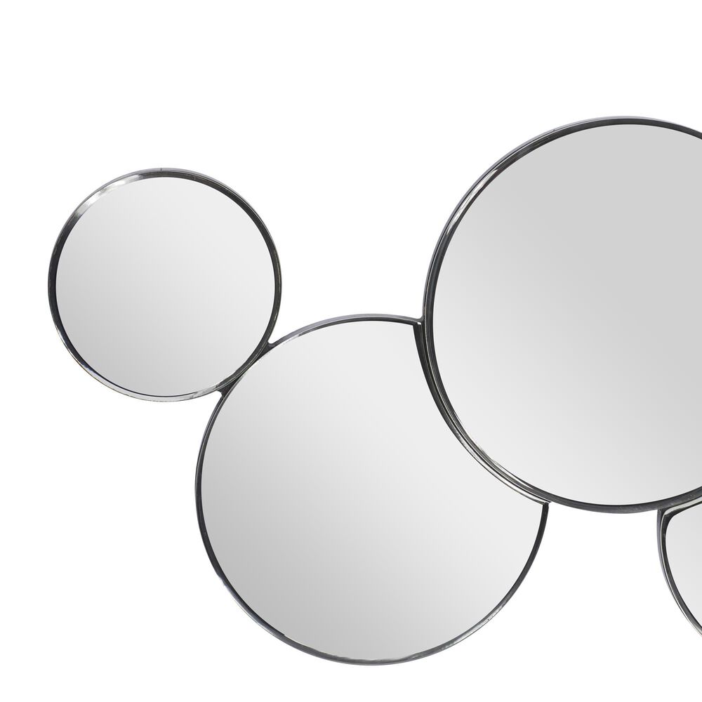 Maple and Jade 20&quot; x 57&quot; Glass Bubble Cluster Room Wall Mirror in Silver, , large