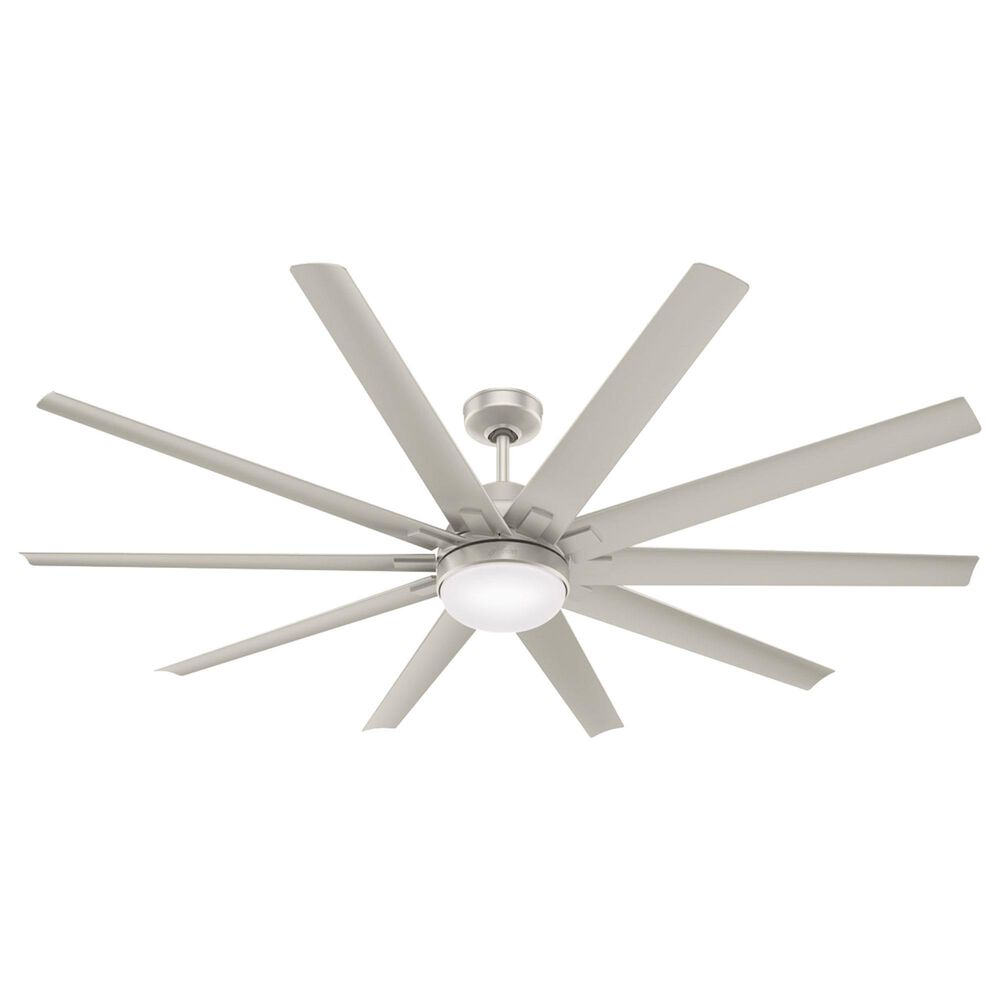 Hunter Overton 72" Outdoor Ceiling Fan in Matte Nickel, , large