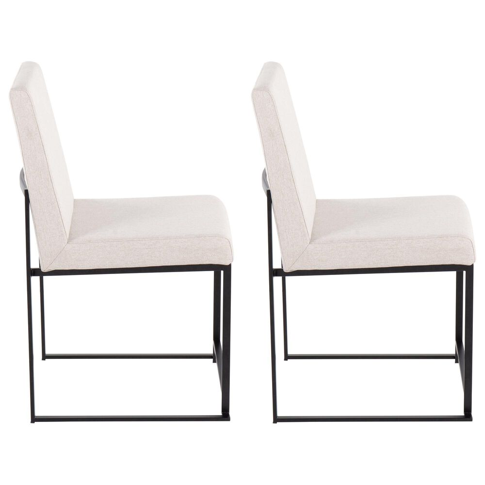 Lumisource Fuji Dining Chair with Beige Cushion in Black &#40;Set of 2&#41;, , large