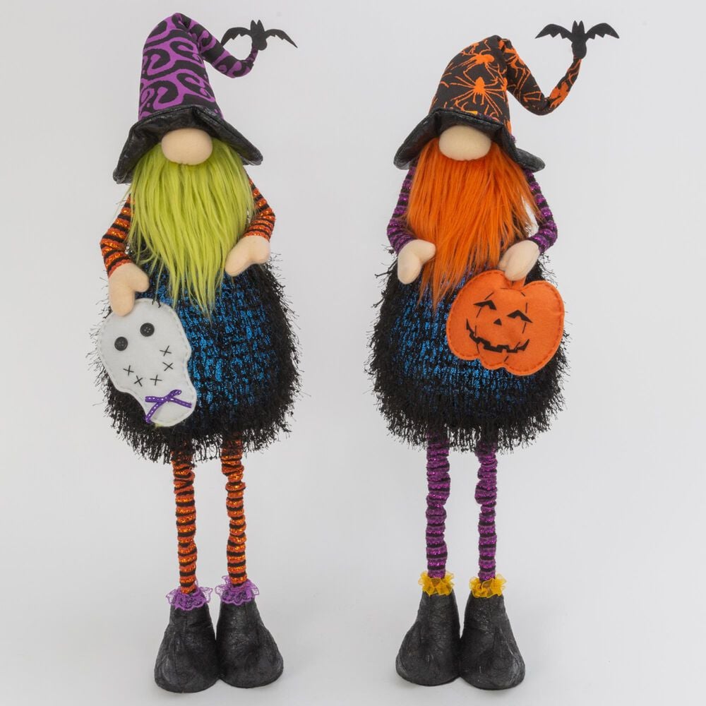 The Gerson Company Plush Standing Halloween Gnome with Flexible Legs in Multicolor (Set of 2), , large
