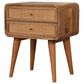Hearth and Haven 2-Drawer Nightstand with Nordic Legs in Oak and Light Brown, , large