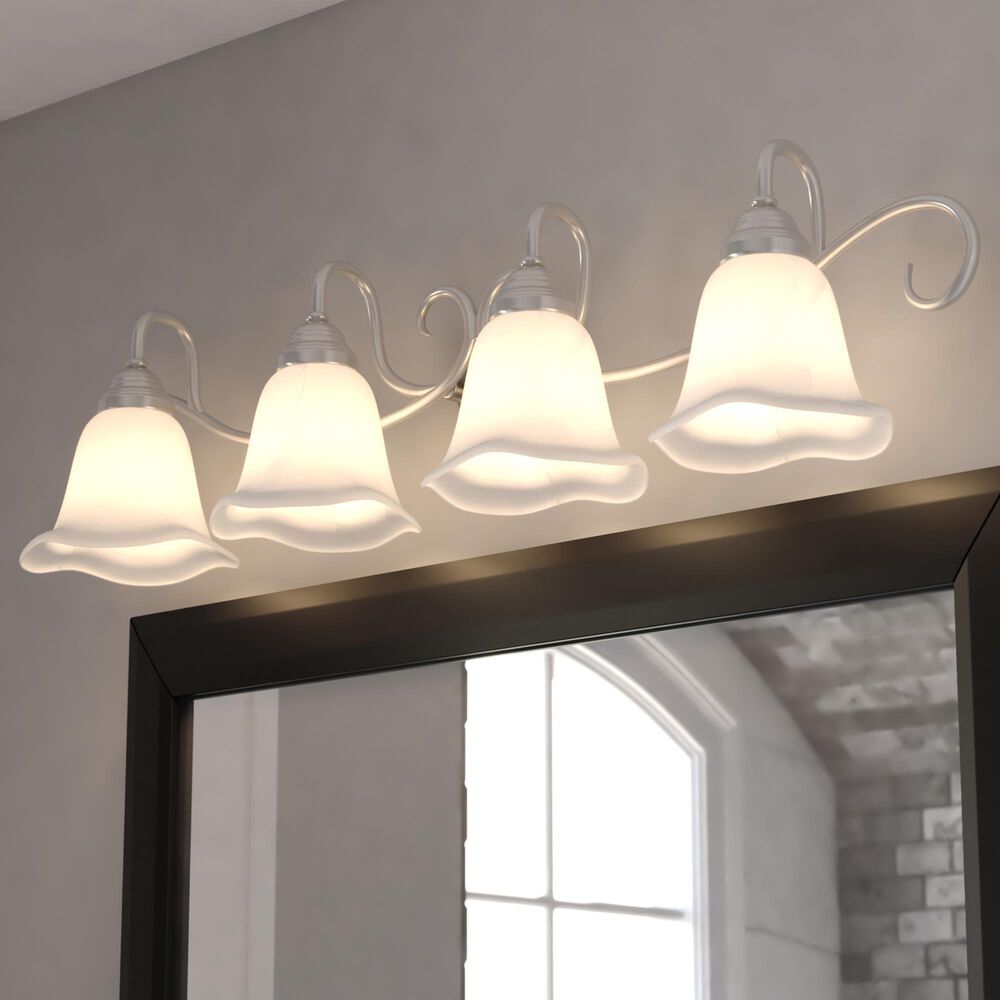 Vaxcel Bella 4-Light Bathroom Vanity Fixture in Brushed Nickel, , large