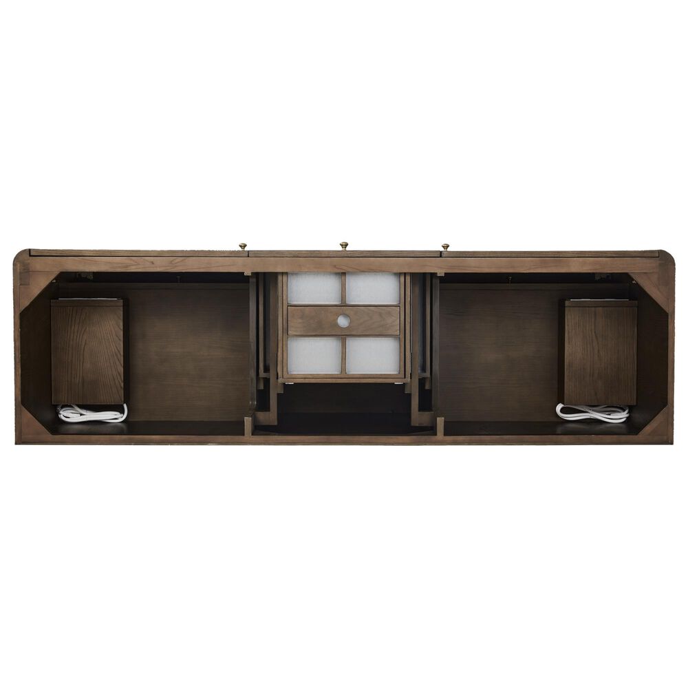 James Martin Vanities Gracyn 72" Double Bathroom Vanity in Sable with 3 cm Victorian Silver Quartz Top, Rectangular Sinks and FreePower Wireless Charger, , large