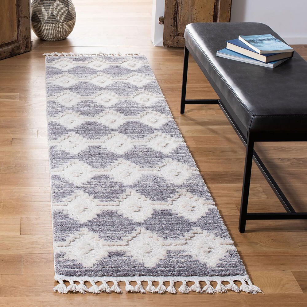 Safavieh Marrakesh MRK530 2&#39;2&quot; x 10&#39; Ivory and Grey Runner, , large