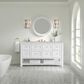James Martin Vanities Breckenridge 60" Single Bathroom Vanity in Bright White with 3 cm Eternal Jasmine Pearl Quartz Top and Rectangular Sink, , large