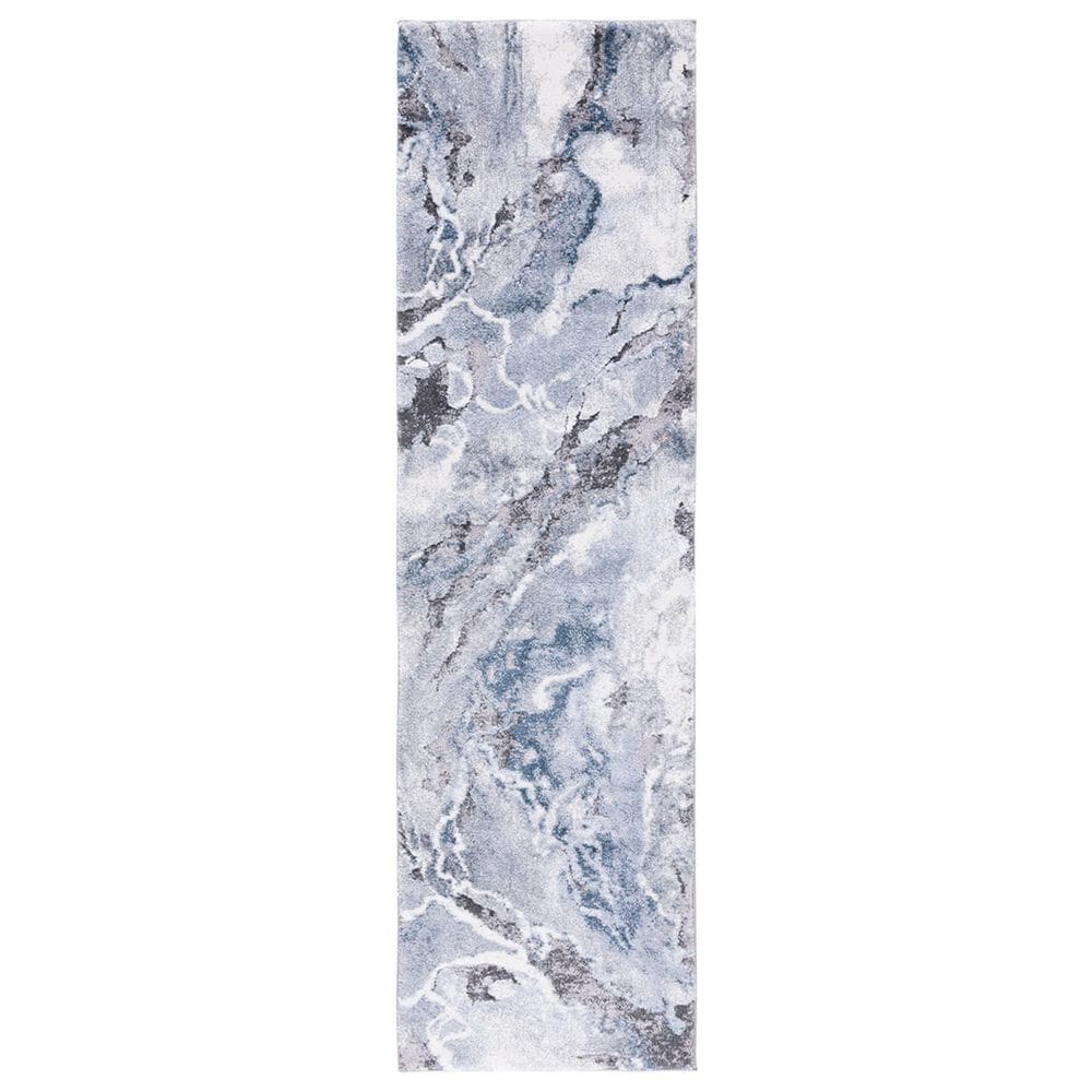 Safavieh Cyrus Shag 2"2" x 7"9" Ivory and Blue Runner, , large