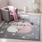 Safavieh Carousel Animals 4" x 6" Grey and Ivory Kids  Area Rug, , large