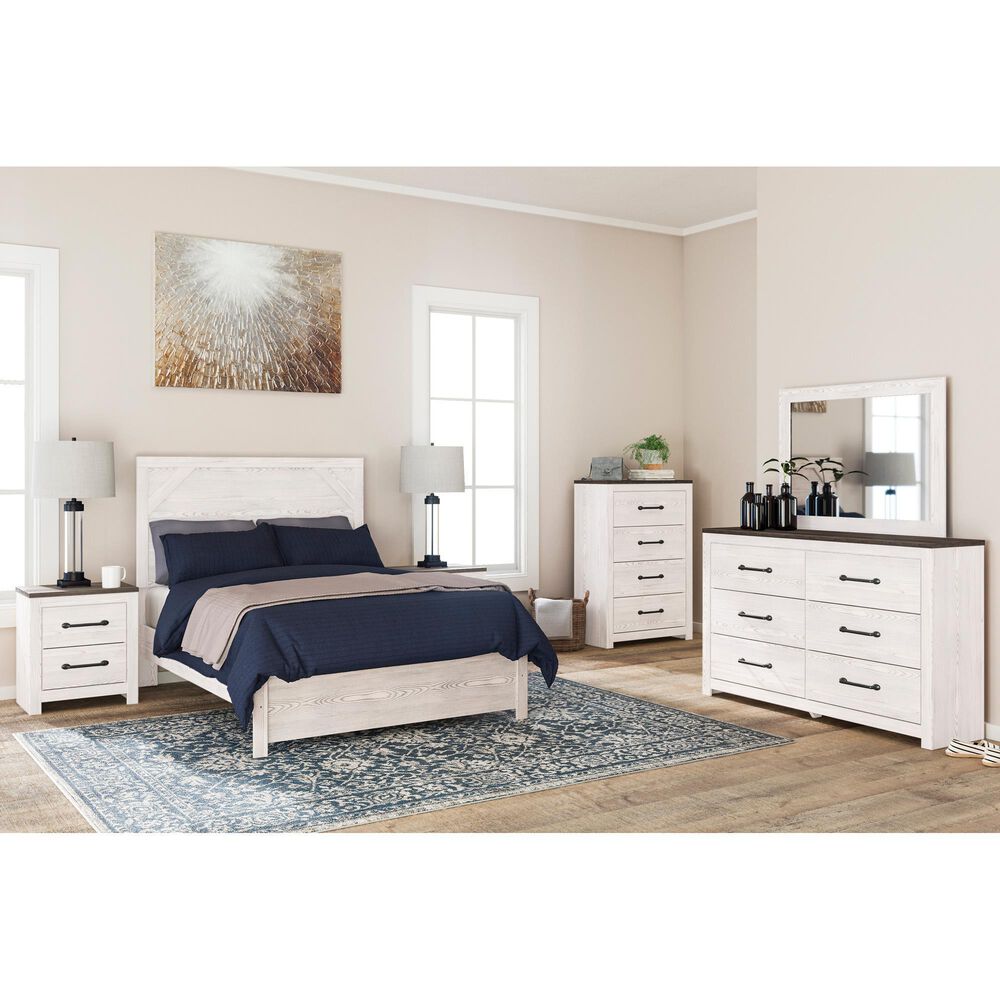 Ashley Gerridan 4 Piece Full Bedroom Set in White and Gray, , large