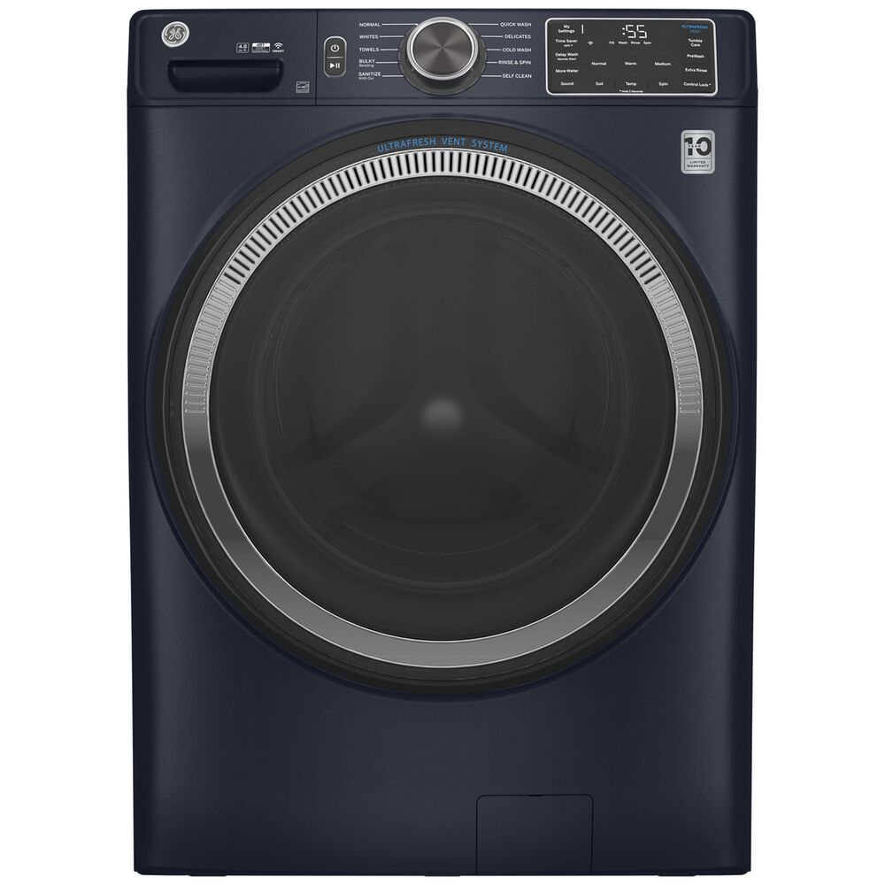 GE Appliances 4.8 Cu. Ft. Front Load Washer with UltraFresh Vent System in Sapphire Blue Shop NFM