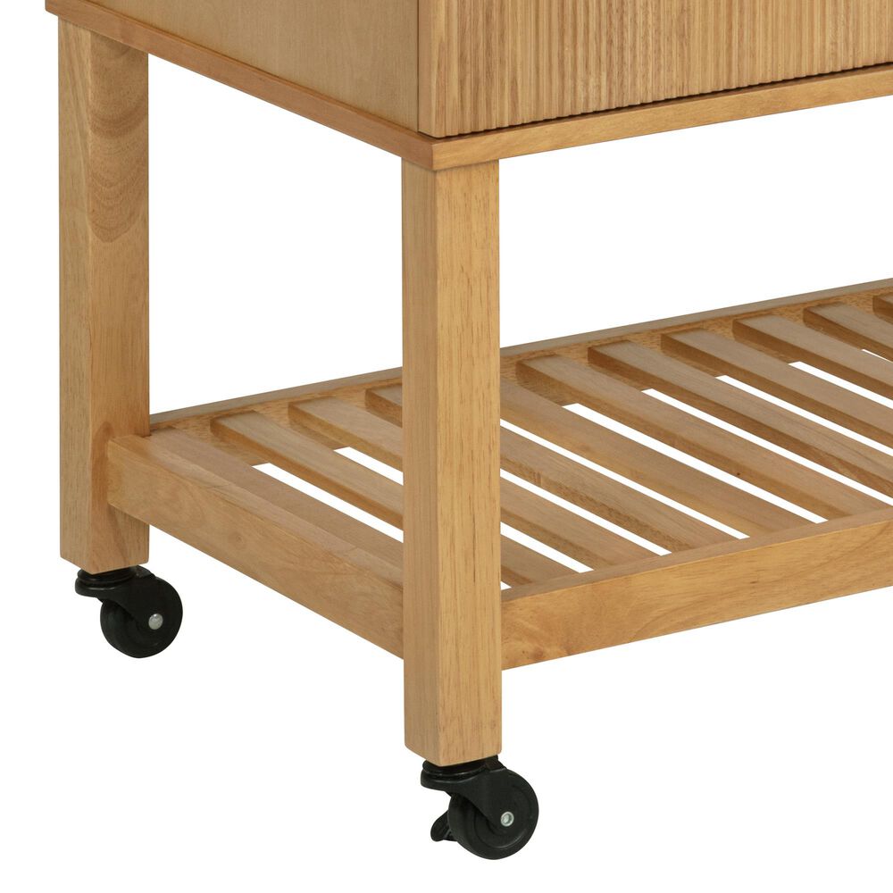 Linden Boulevard Poppy Kitchen Cart in Natural and White, , large
