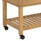 Linden Boulevard Poppy Kitchen Cart in Natural and White, , large