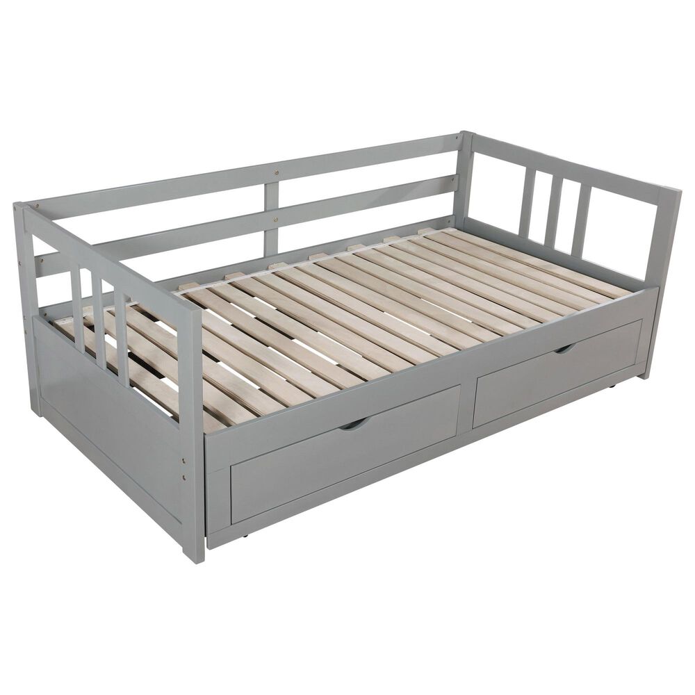Furniture of America Reed Storage Daybed in Gray, , large
