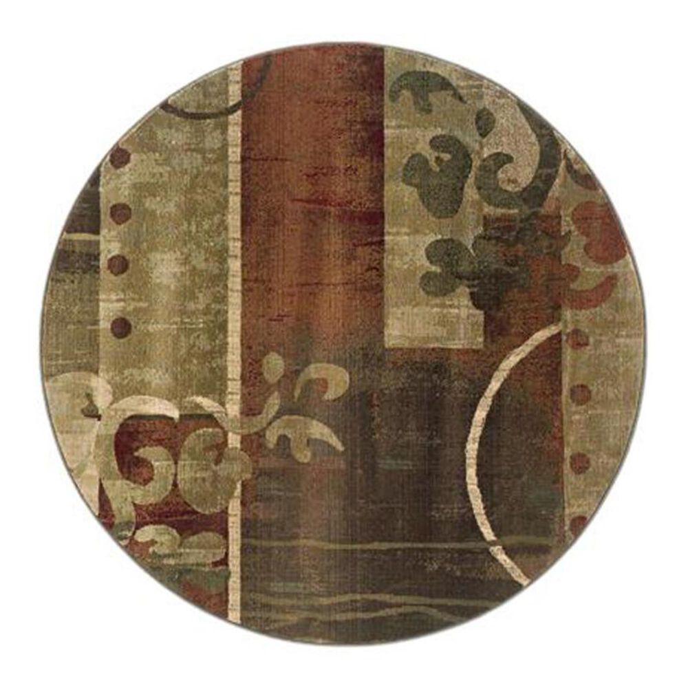 Oriental Weavers Generations 8007A 6" Round Green Scatter Rug, , large