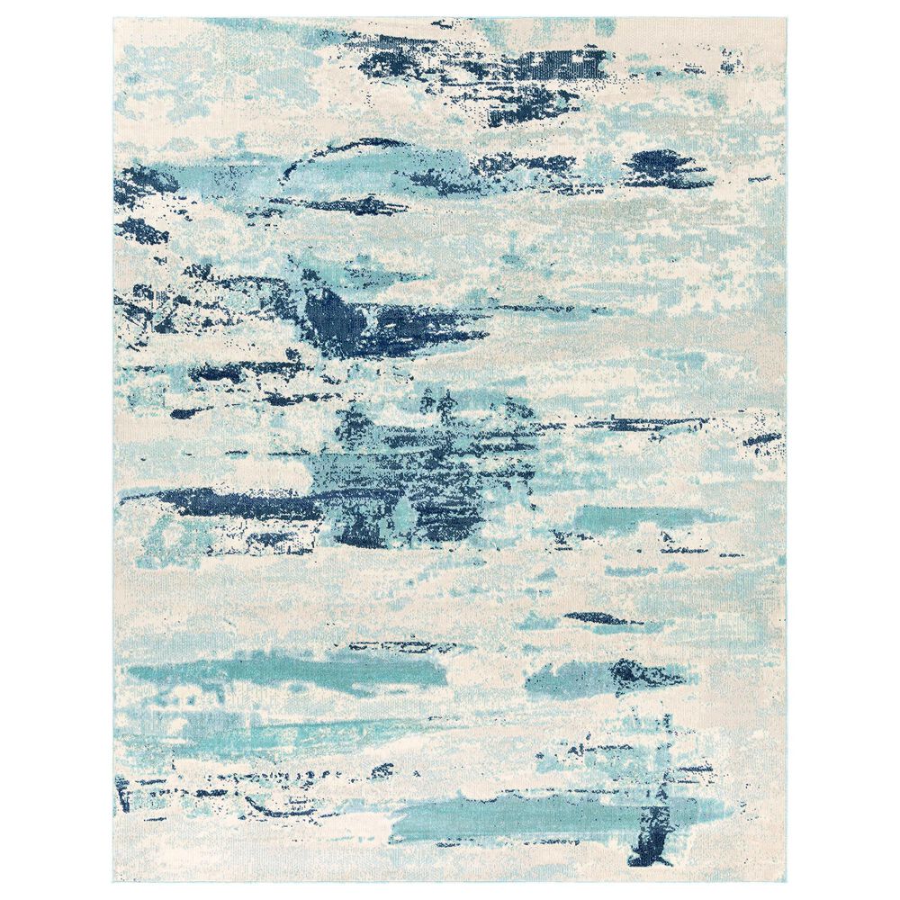 Surya Bodrum 8"10" x 12" Ivory, Gray, Navy, Aqua and Blue Area Rug, , large