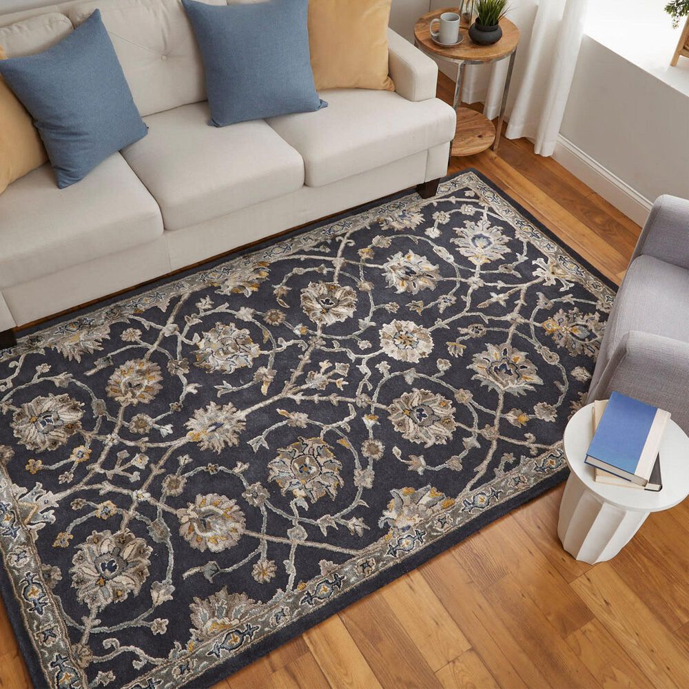 Feizy Prescott 5&#39; x 8&#39; Navy and Gray Area Rug, , large