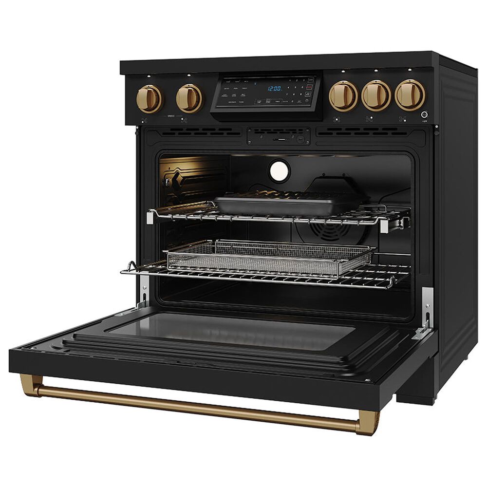 Thor Kitchen Gordon Ramsay 6 Cu. Ft. Professional Induction Range with Bronze Handle Kit in Black, , large