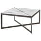 Furniture Worldwide Abstraction Cocktail Table in White and Aged Bronze, , large