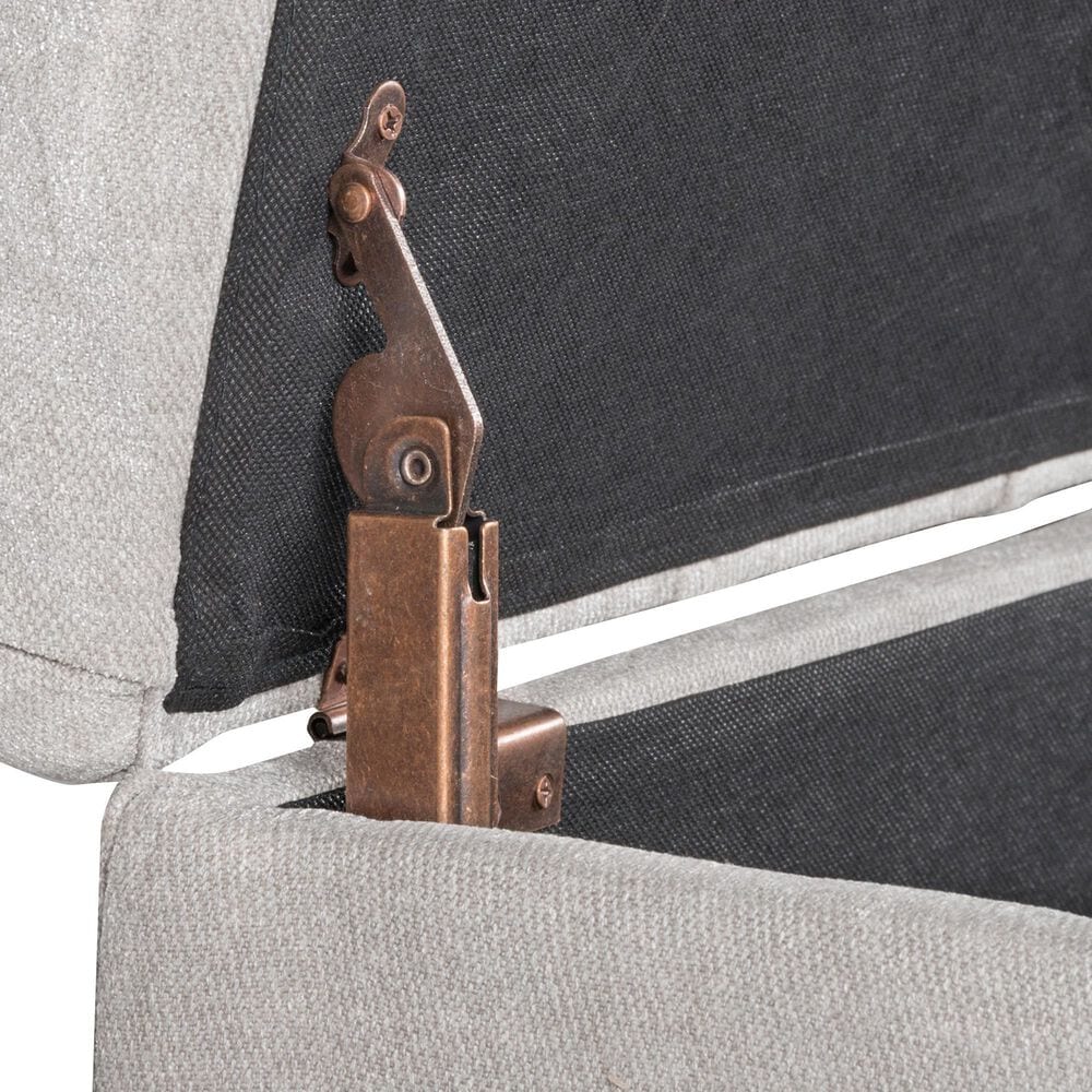 Kinfine Ainsley Storage Bench with Gray Cushion in Dark Walnut, , large