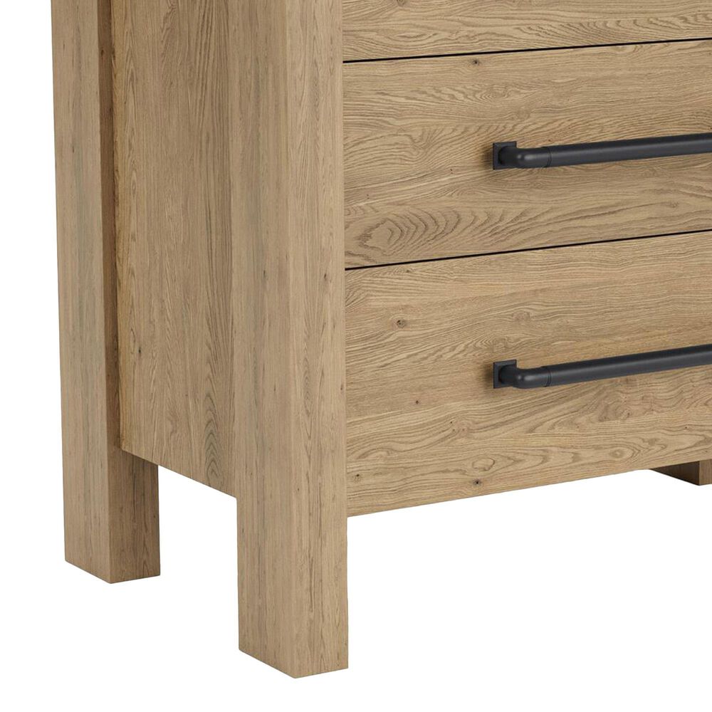 Shannon Hills Davie 3-Piece Queen Upholstered Panel Bed with Nightstand Set in Pale Oak, , large