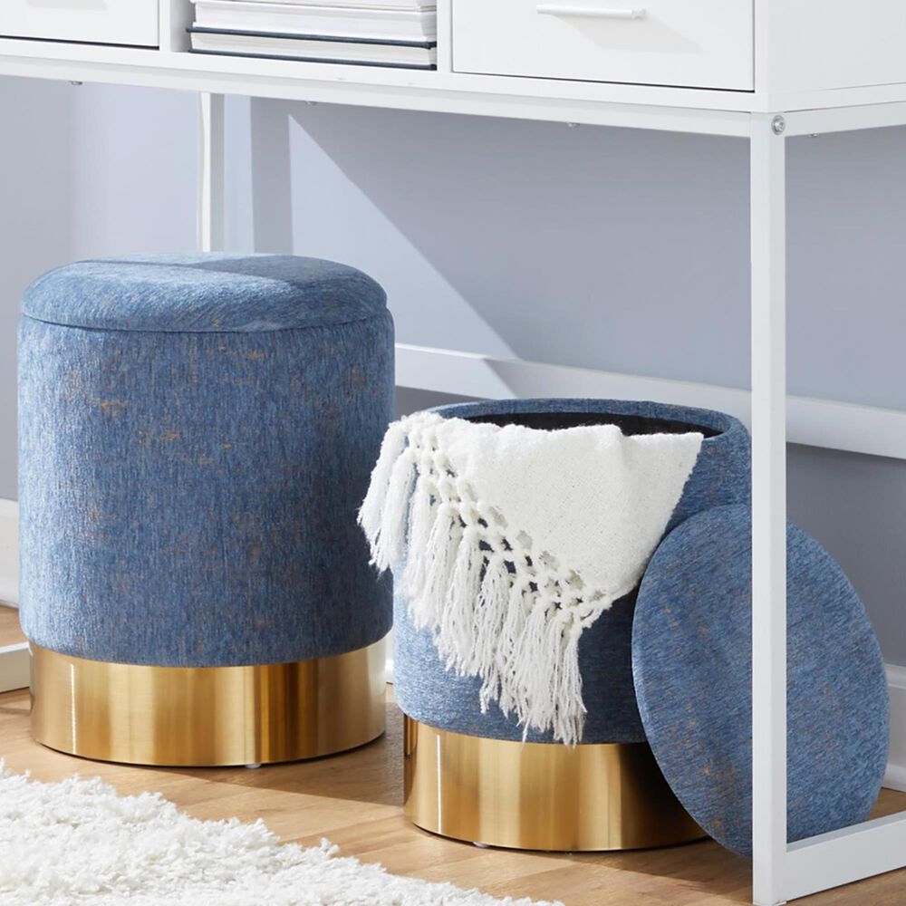 Lumisource Marla 2-Piece Nesting Ottoman Set in Blue, , large